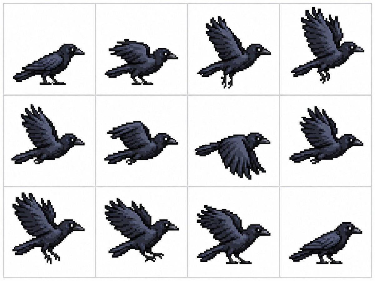 16-Bit Crow Sprite Sheet GPT Image 2.5 preview