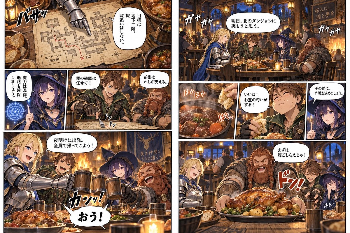 Adventurers Planning in a Tavern Comic GPT Image 2.5 preview