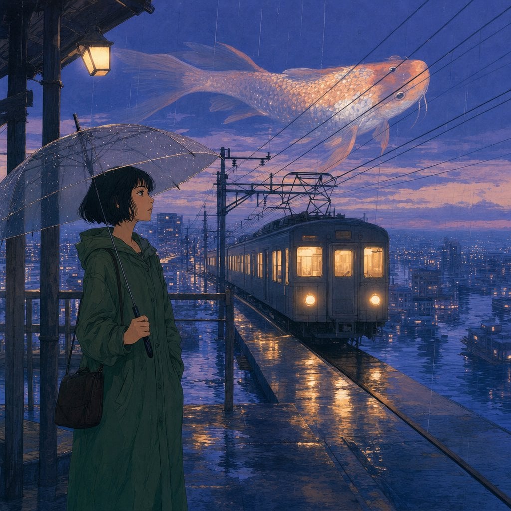 Anime Frame of Rainy Train Platform GPT Image 2.5 preview