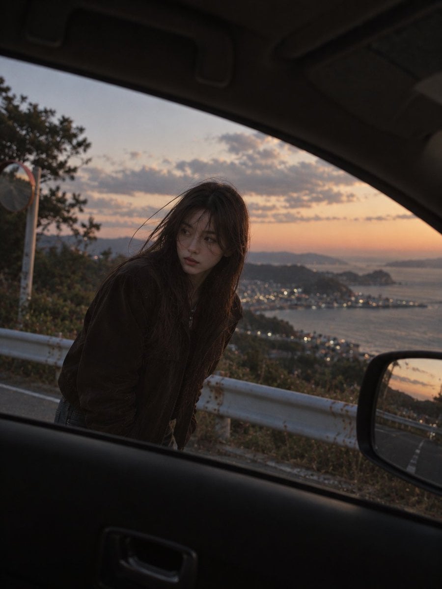 Asian Woman at Coastal Road Sunset GPT Image 2.5 preview