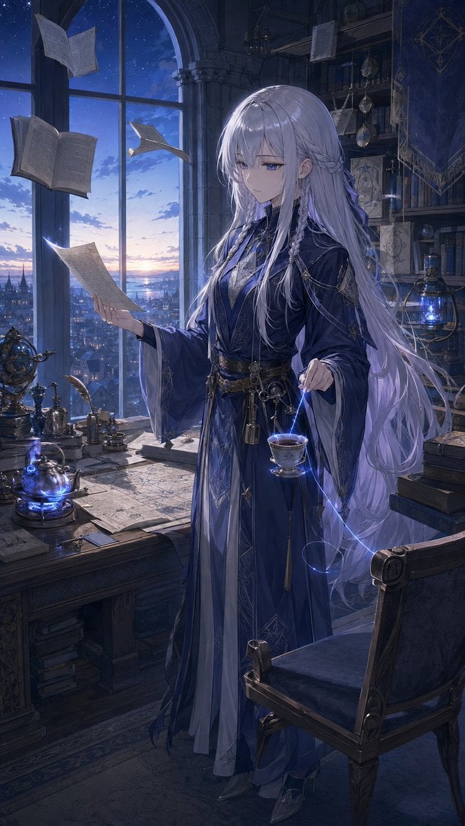 Blue Mage Master Luna Before Dawn GPT Image 2.5 preview