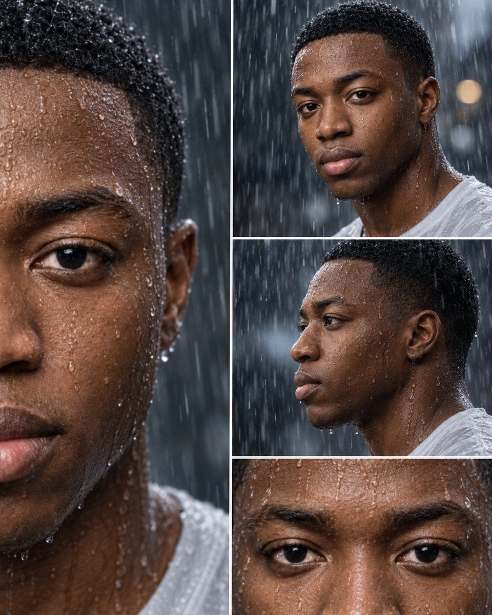 Cinematic Rain Portrait Collage GPT Image 2.5 preview