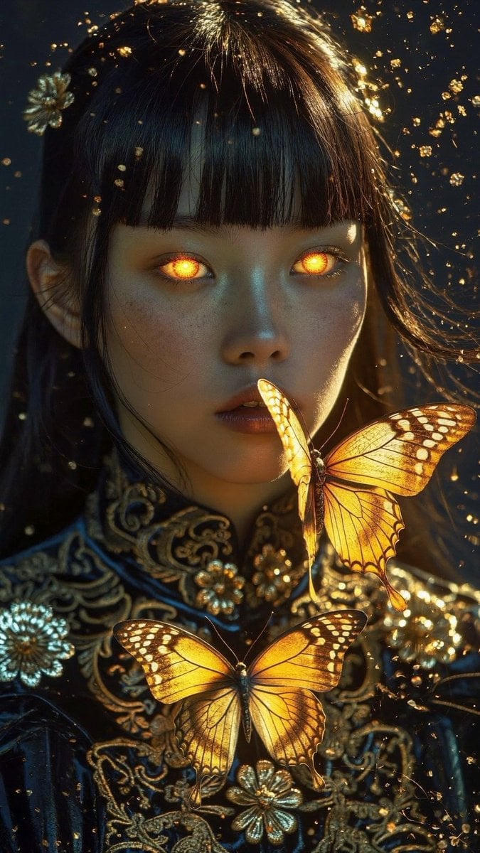 Close-Up Portrait with Glowing Gold Eyes GPT Image 2.5 preview