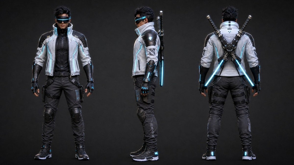 Cyberpunk Warrior vs. Mechanical Boss Characters GPT Image 2.5 preview
