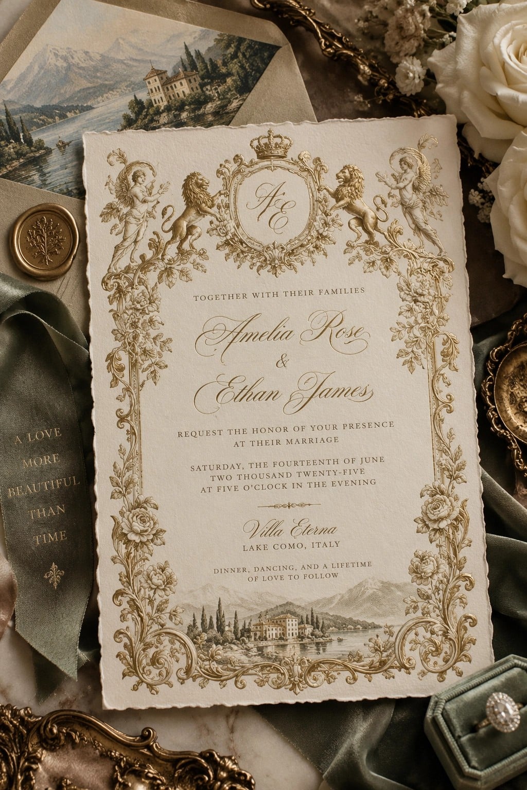 Elegant Lake Como Wedding Invitation GPT Image 2.5 preview