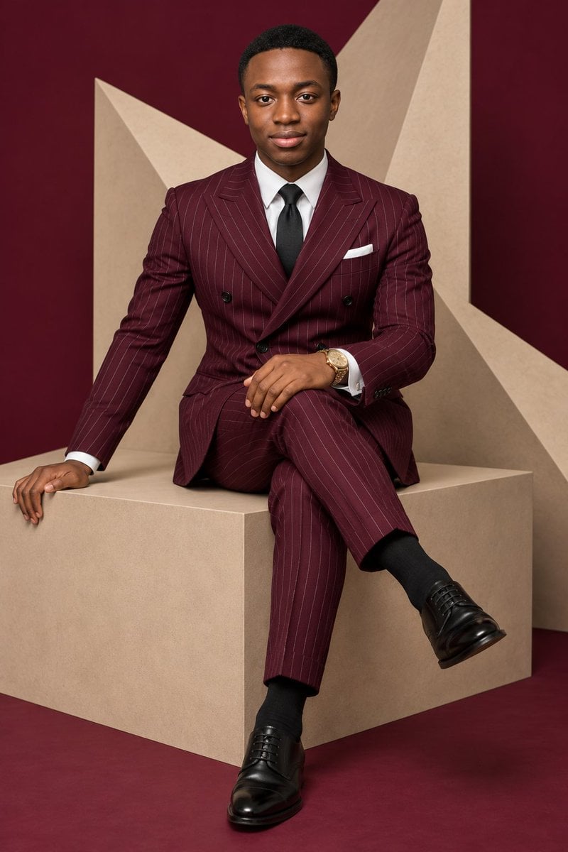 Full-Body Editorial Portrait in Burgundy GPT Image 2.5 preview