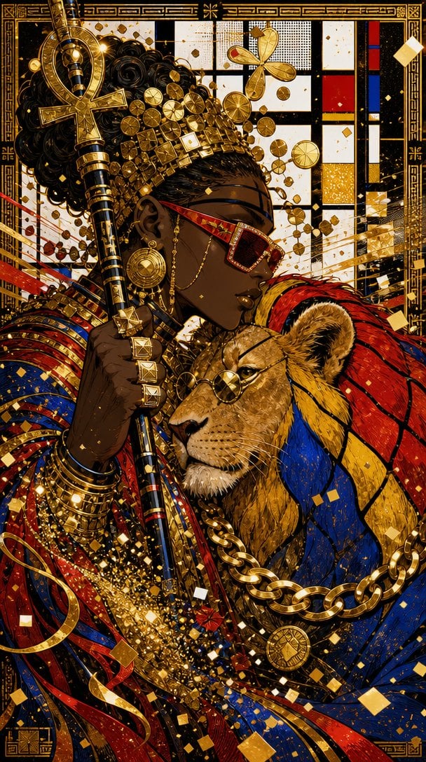 Geometric Gold Crown Profile Portrait GPT Image 2.5 preview