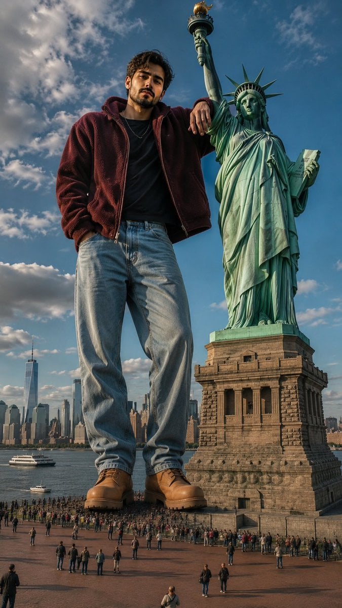 Giant Man Beside Statue of Liberty GPT Image 2.5 preview