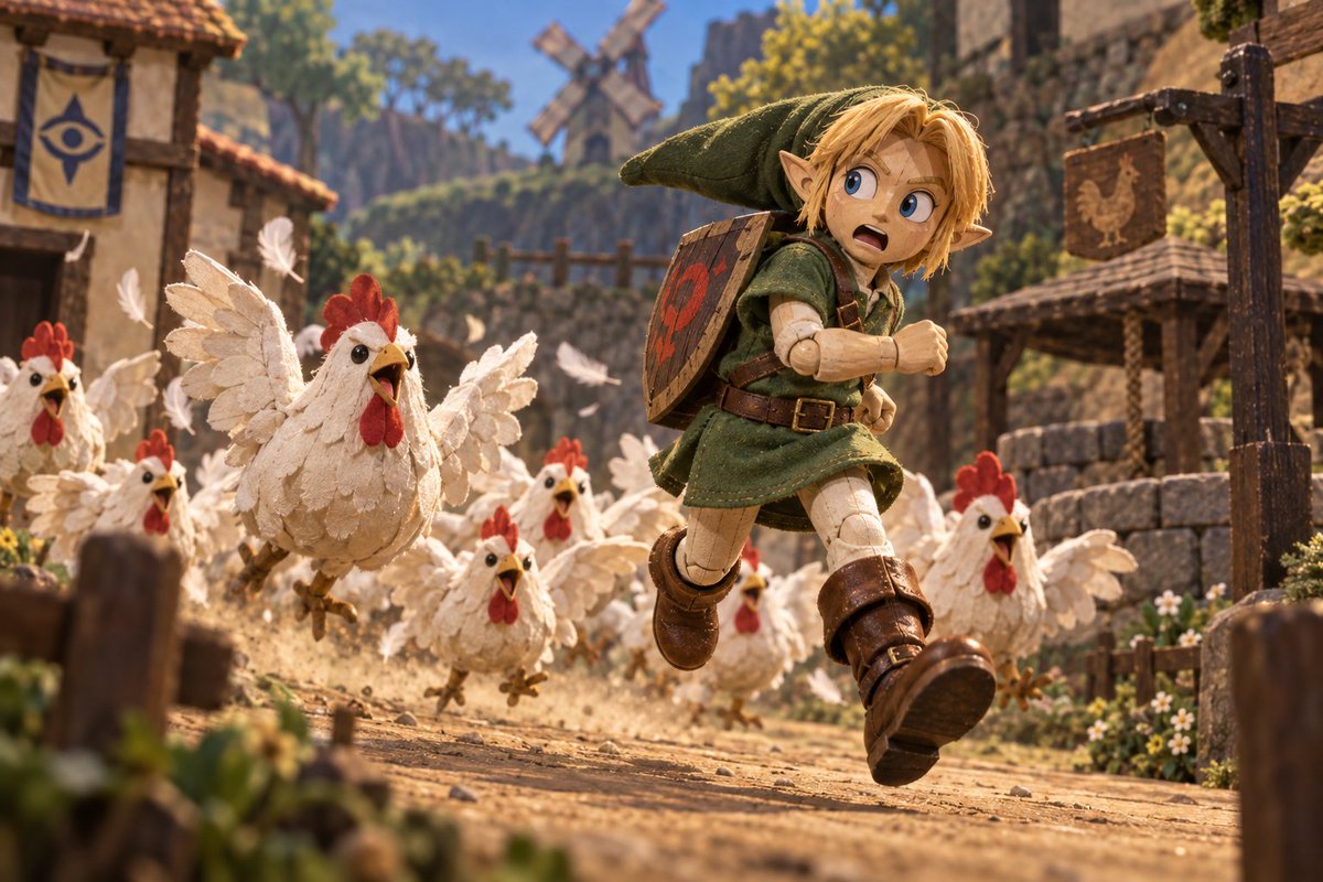 Link Chased By Puppet Chickens GPT Image 2.5 preview