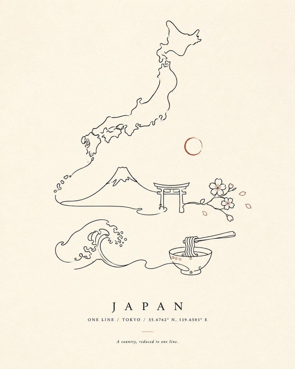 Minimalist Single-Line Country Art GPT Image 2.5 preview