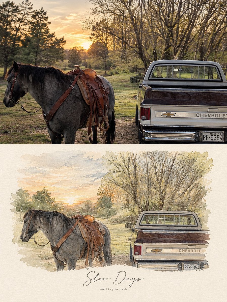 Photo-Based Minimal Watercolor Vignette Artwork GPT Image 2.5 preview