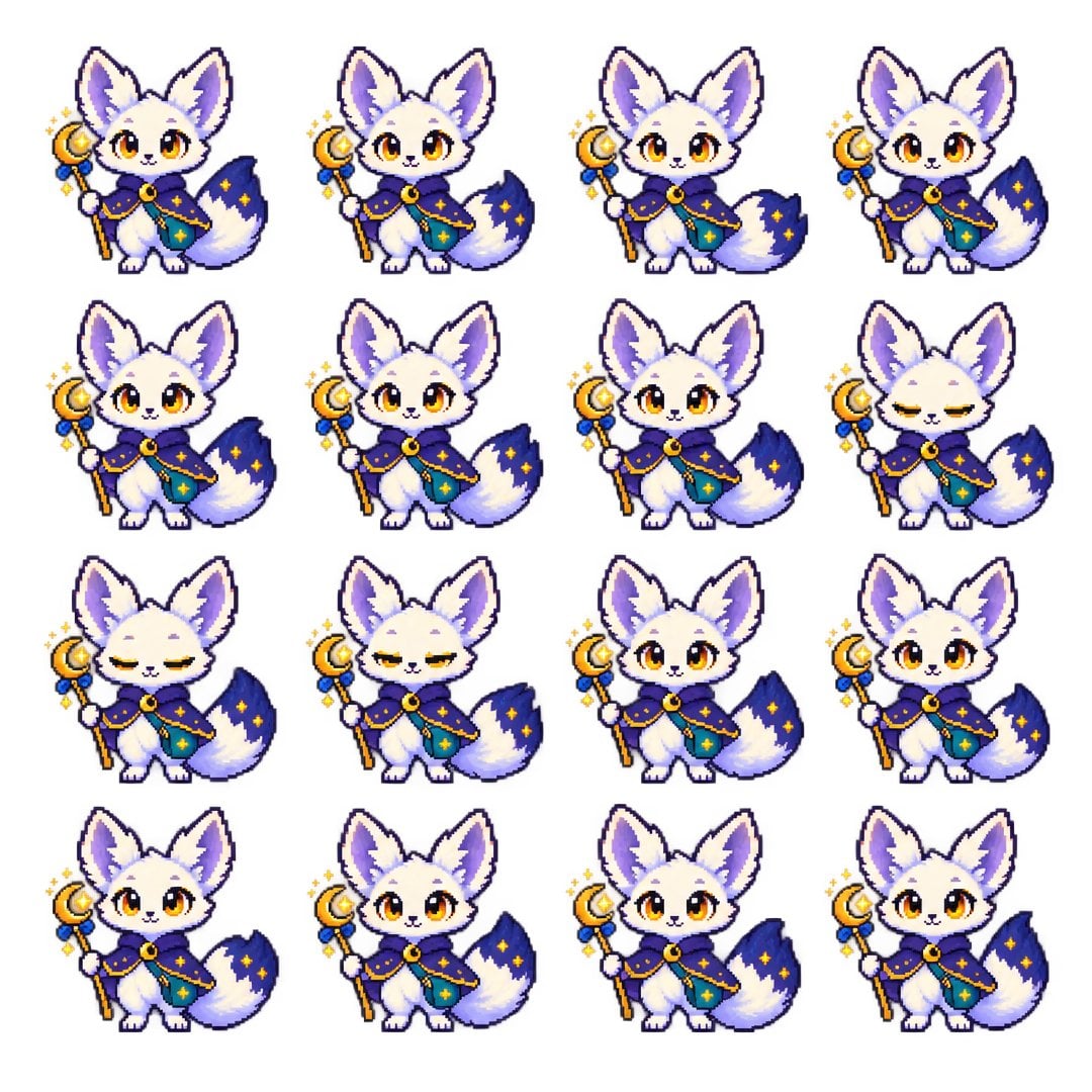 Pixel Art Sprite Sheet of Fox Character GPT Image 2.5 preview