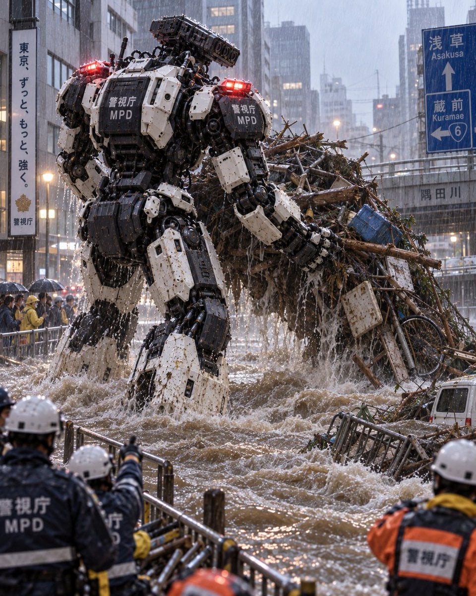 Police Heavy Machinery Unit Robots Cleaning River GPT Image 2.5 preview