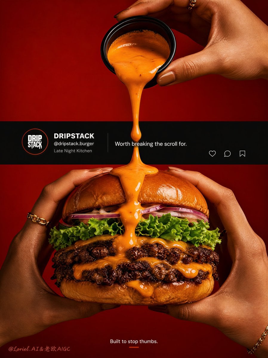 Social Post Interface Cutting Through Sauce GPT Image 2.5 preview
