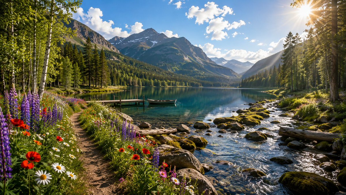 Alpine Lake and Forest Stream Landscape GPT Image 2 preview