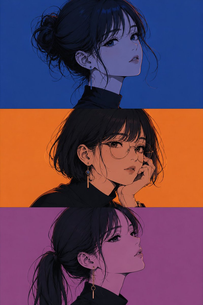 Anime Triptych Portrait of a Girl GPT Image 2 preview
