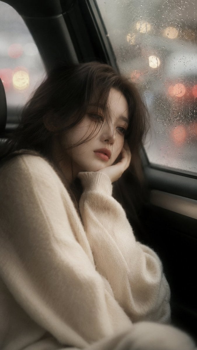 Cinematic Portrait of a Melancholic Woman in Car GPT Image 2 preview