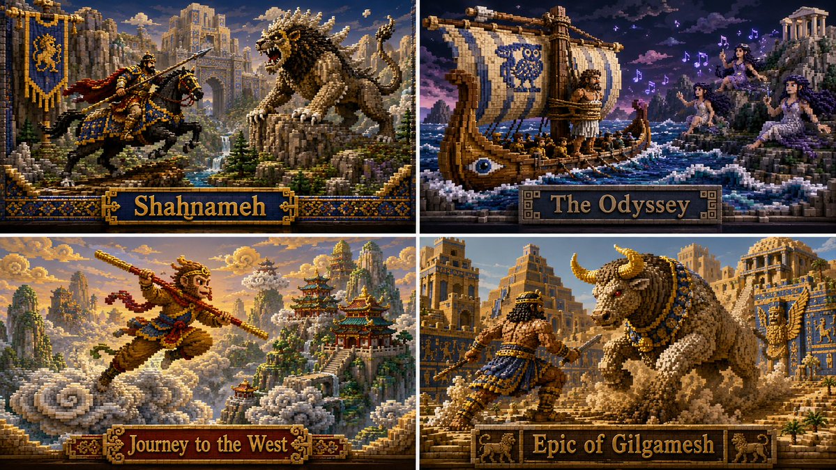 Classic Books as Voxel Art Grid GPT Image 2 preview
