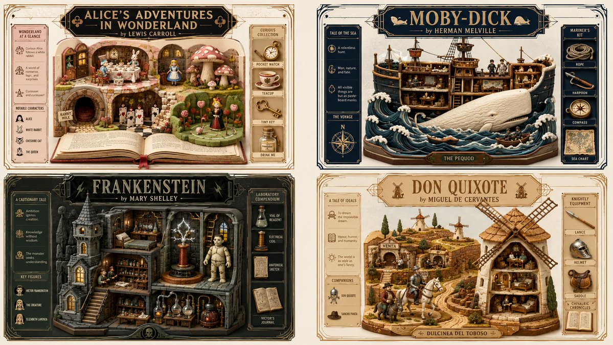 Classic Books in Four Visual Styles GPT Image 2 preview