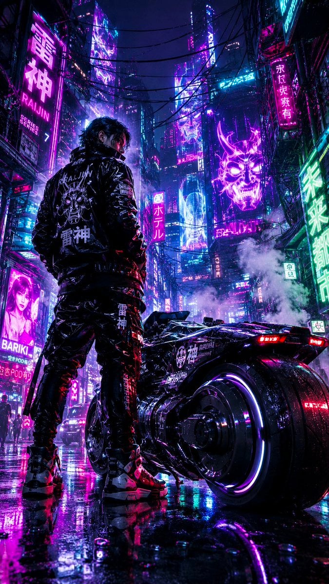 Cyberpunk Street Racer in Neon Alley GPT Image 2 preview