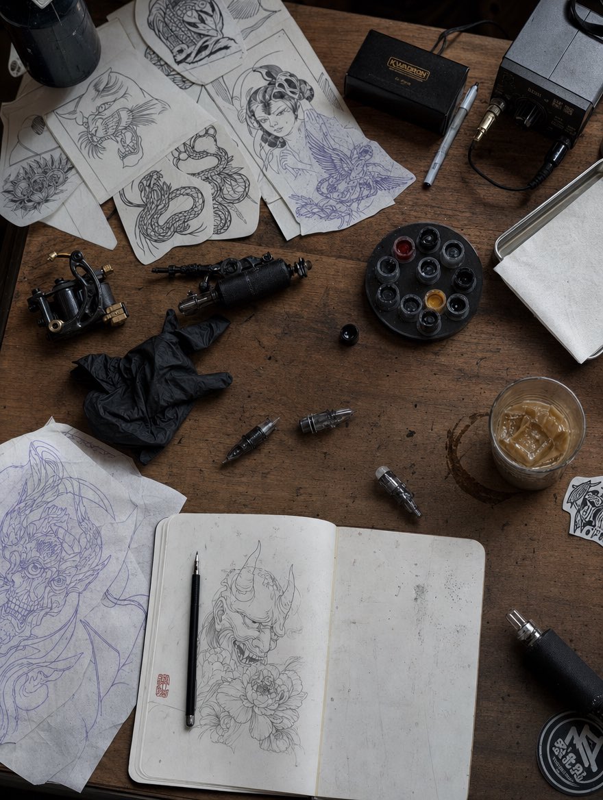 Desk Of Tatoo Artist By Gpt Image 2 GPT Image 2 preview