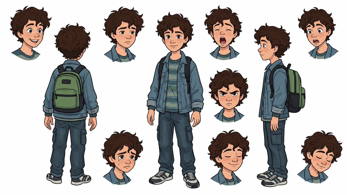 Disney Style Young Boy Character Sheet GPT Image 2 preview