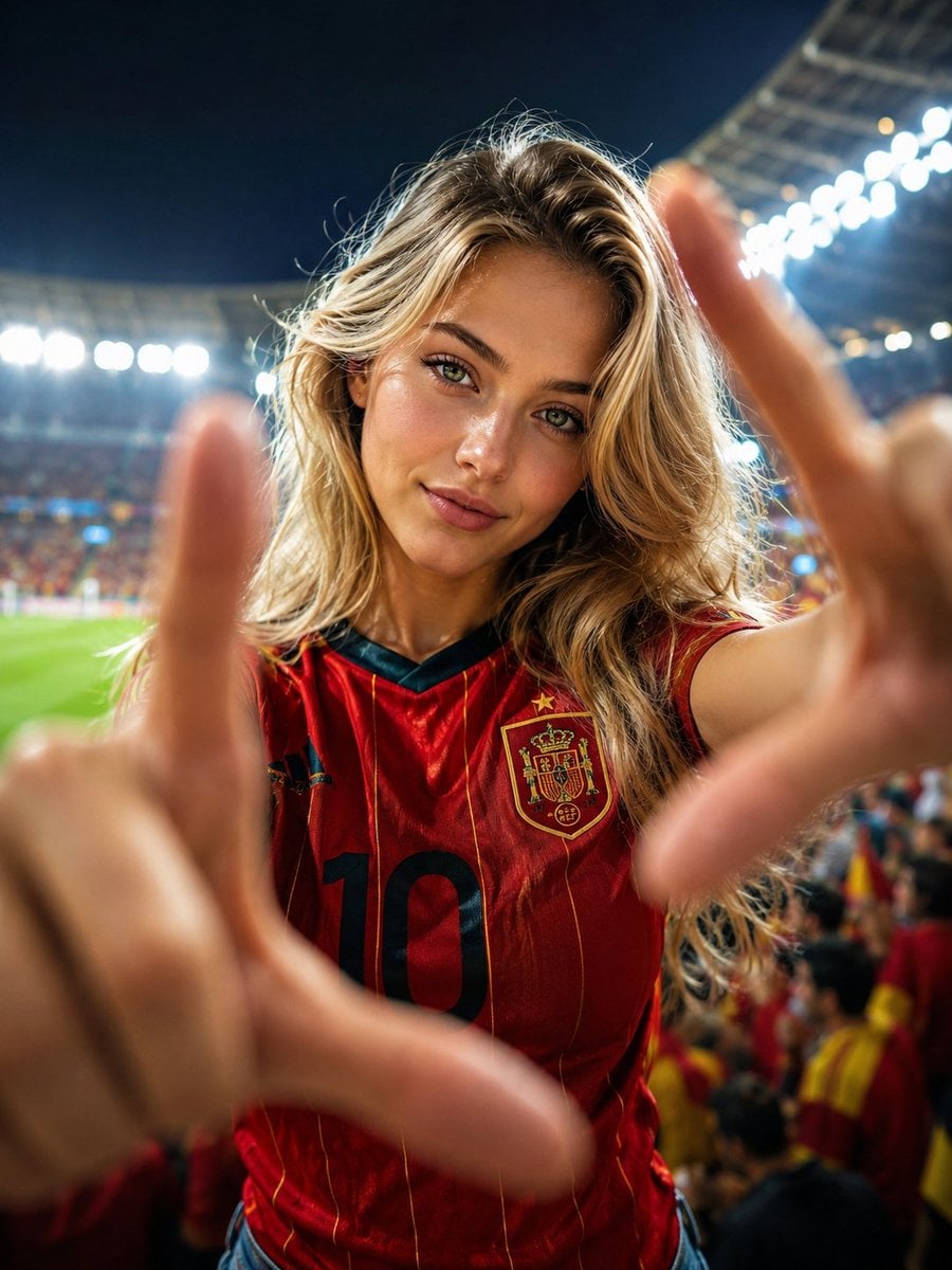 Female Football Fan in Night Stadium Portrait GPT Image 2 preview