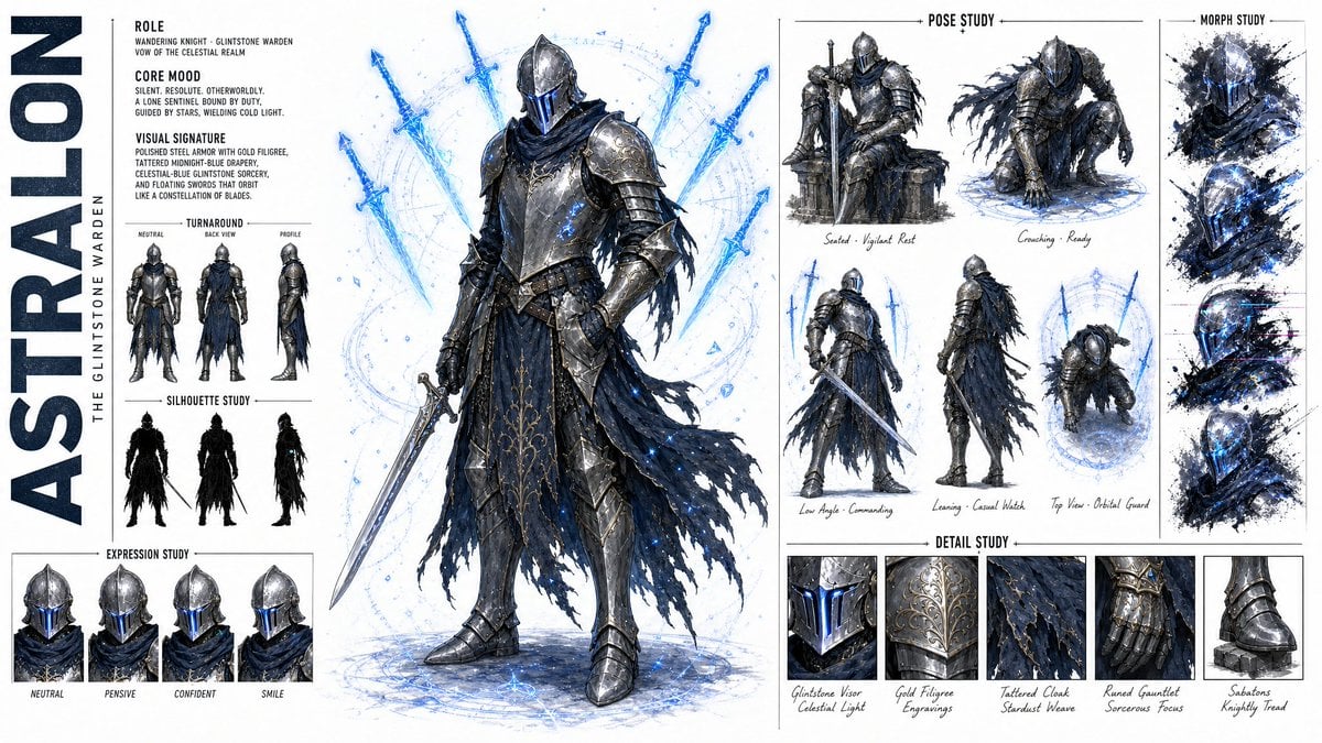 High Fashion Character Concept Art Sheet GPT Image 2 preview