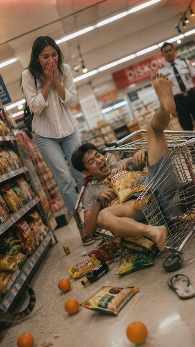 Indonesian Couple in Grocery Aisle Disaster GPT Image 2 preview