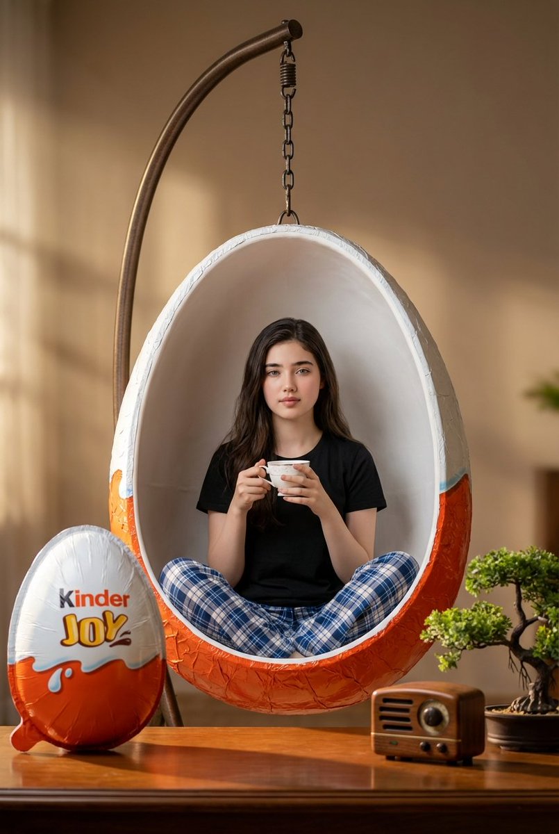 Kinder Joy Egg Swing Chair Scene GPT Image 2 preview