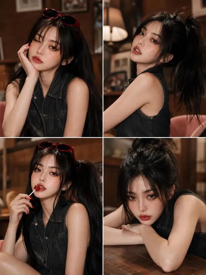 Korean Japanese Fashion Portrait Collage in Cafe GPT Image 2 preview