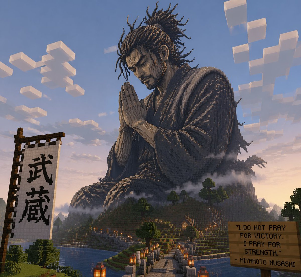 Minecraft Statue of Musashi GPT Image 2 preview