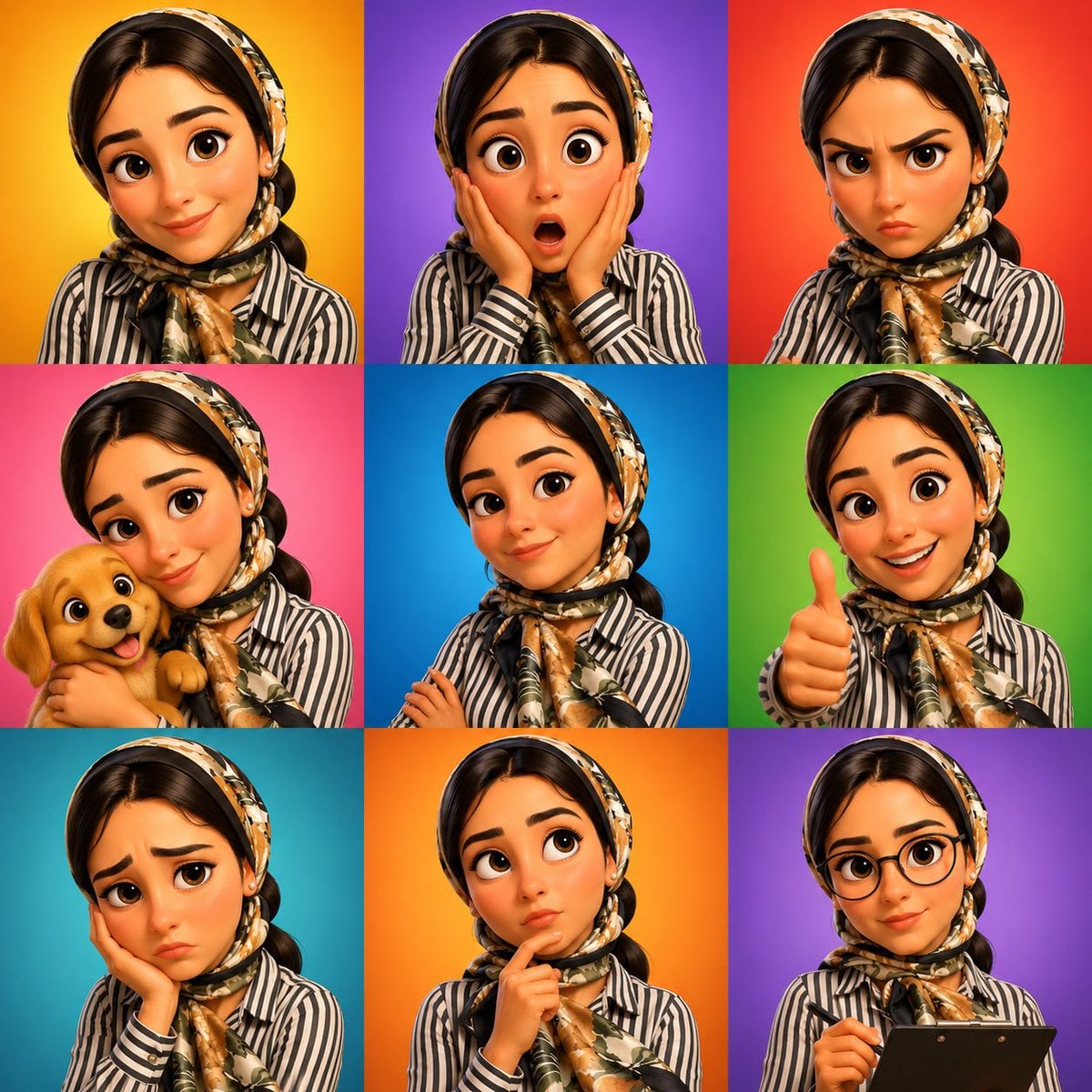 Pixar-style 3D Avatar Emotion Grid GPT Image 2 preview