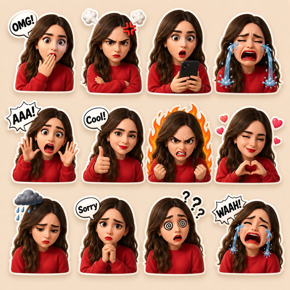 Pixar-style 3D cartoon sticker pack GPT Image 2 preview