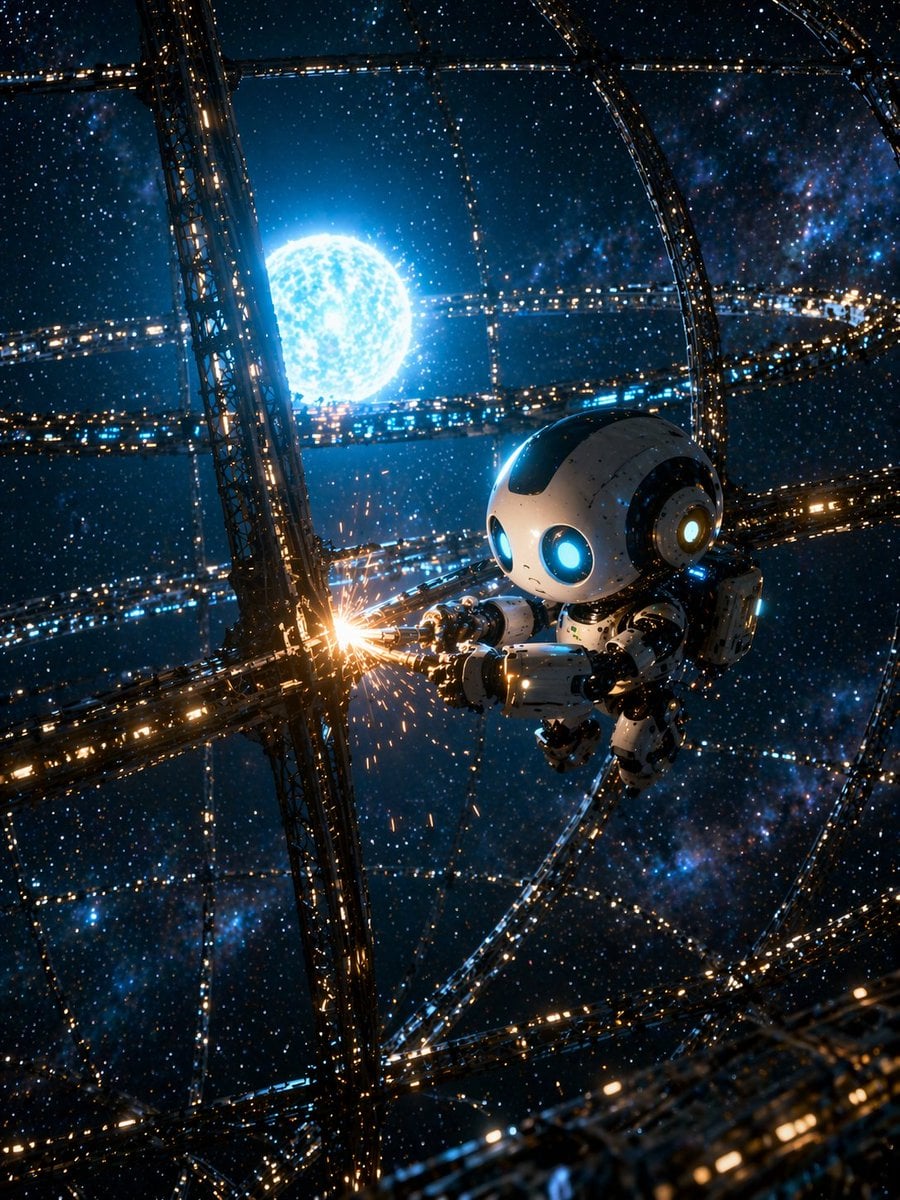 Sci-Fi Chibi Robot Welding in Space GPT Image 2 preview