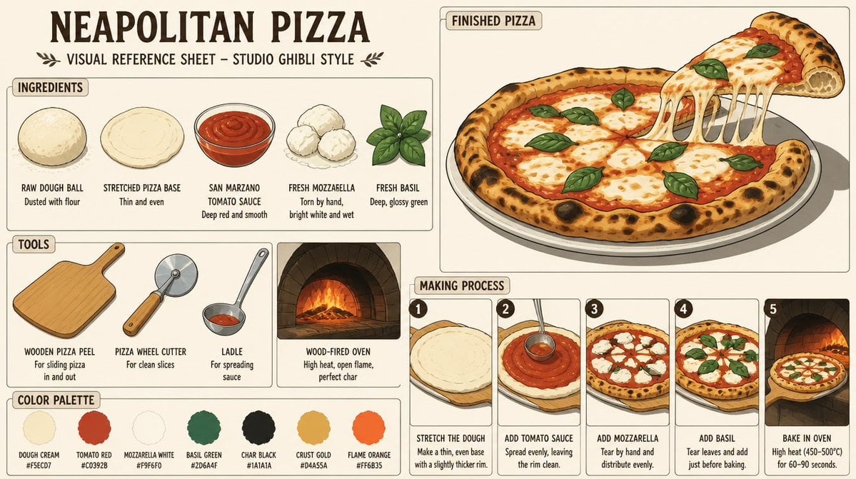 Studio Ghibli Anime Food Reference Sheet GPT Image 2 preview