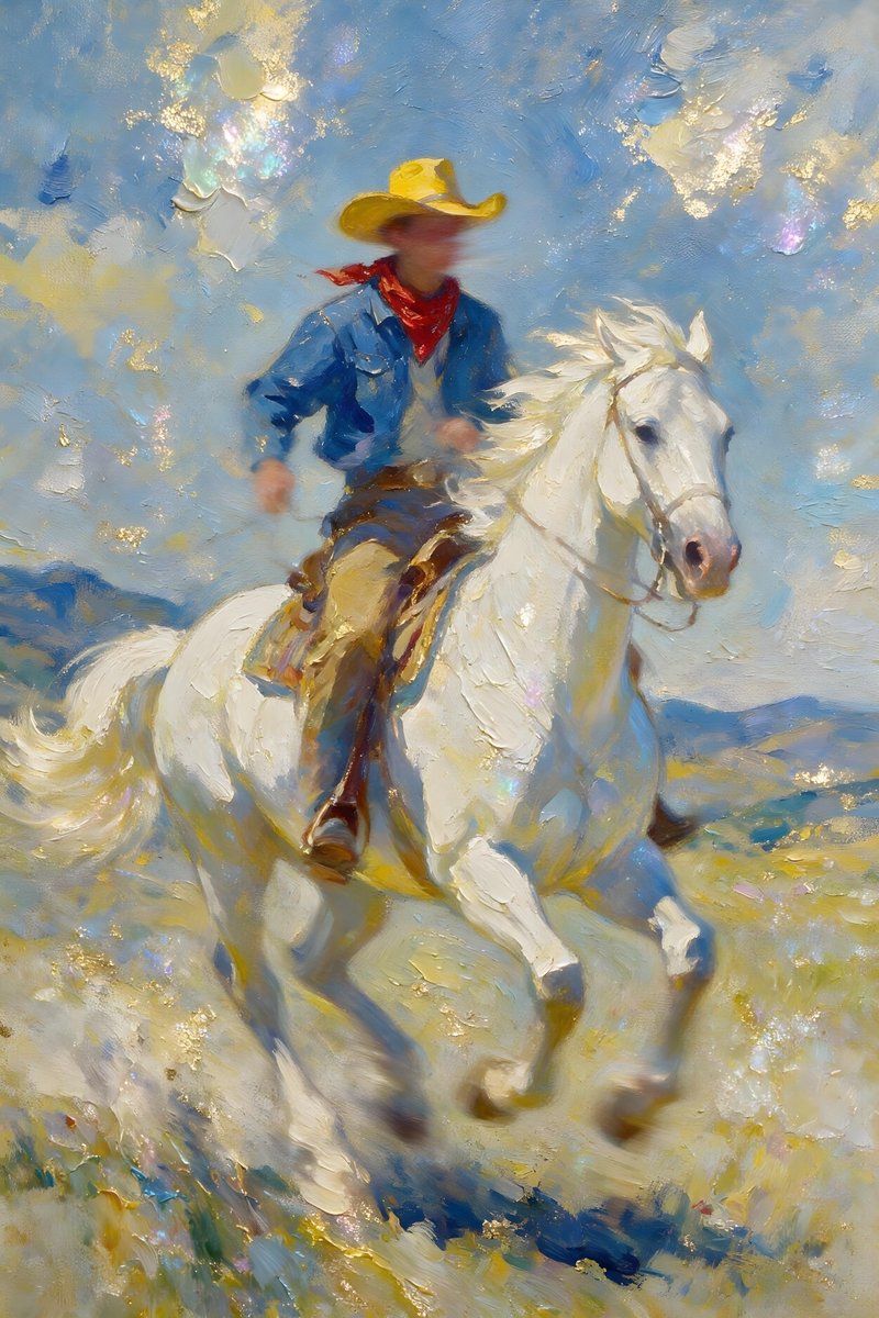 Cowboy On Horseback Impressionistic Seedream 5 Pro preview