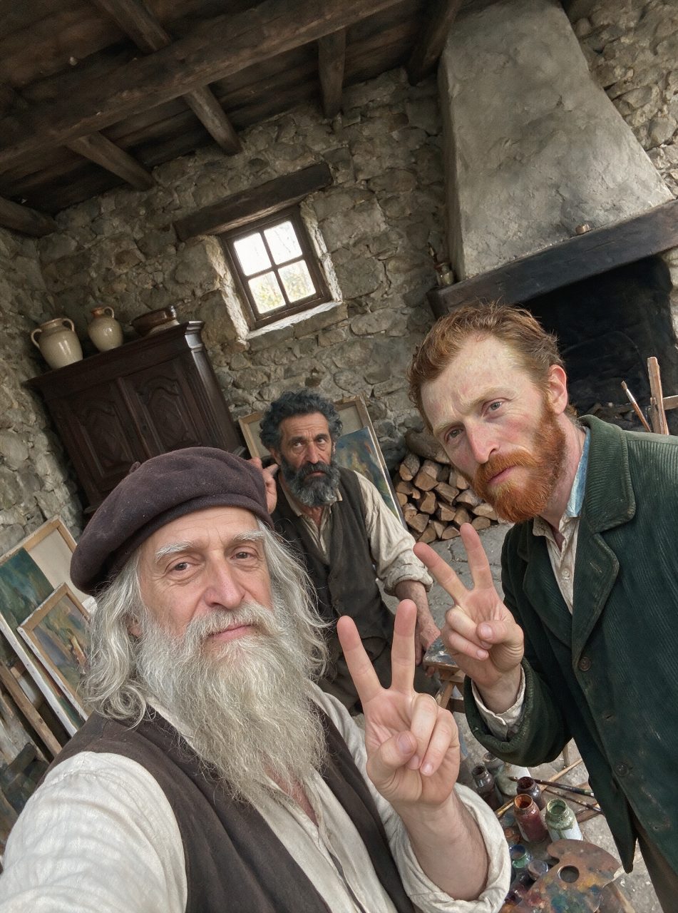 Da Vinci Van Gogh Peace Signs Seedream 5 Pro preview
