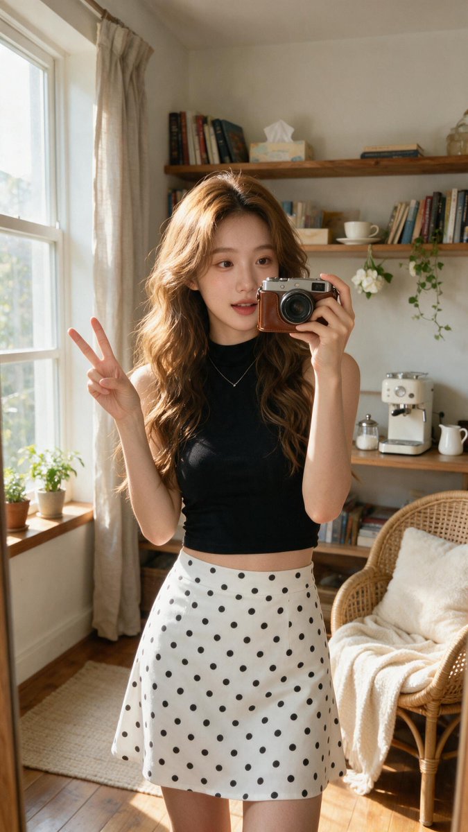 East Asian Woman Taking Mirror Selfie Seedream 5 Pro preview