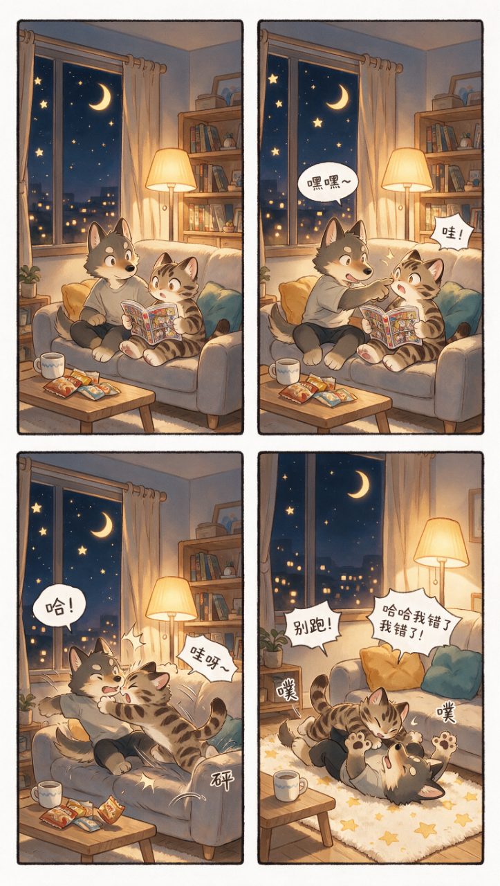 Nighttime Furry Slice Of Life Comic Seedream 5 Pro preview