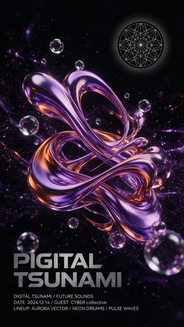 Pigital Tsunami Futurist Poster Seedream 5 Pro preview