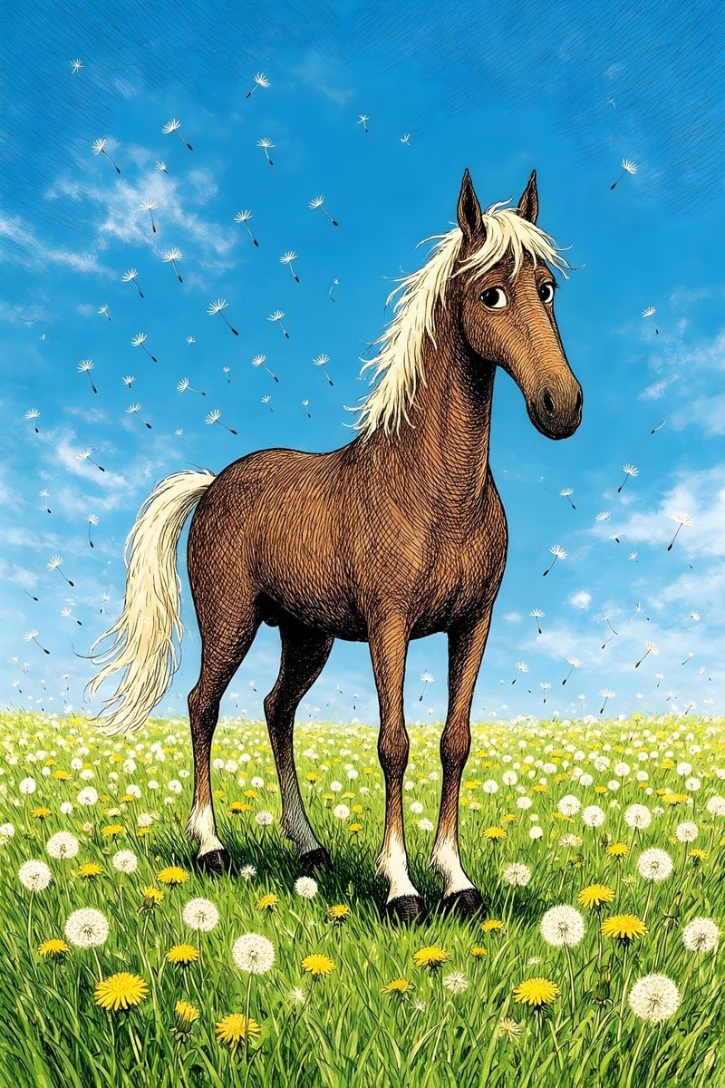 Whimsical Horse Illustration Seedream 5 Pro preview