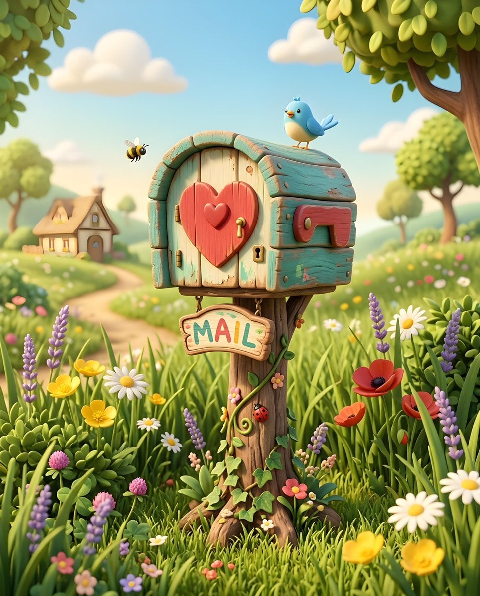 Whimsical Rustic Heart-Shaped Mailbox Seedream 5 Pro preview