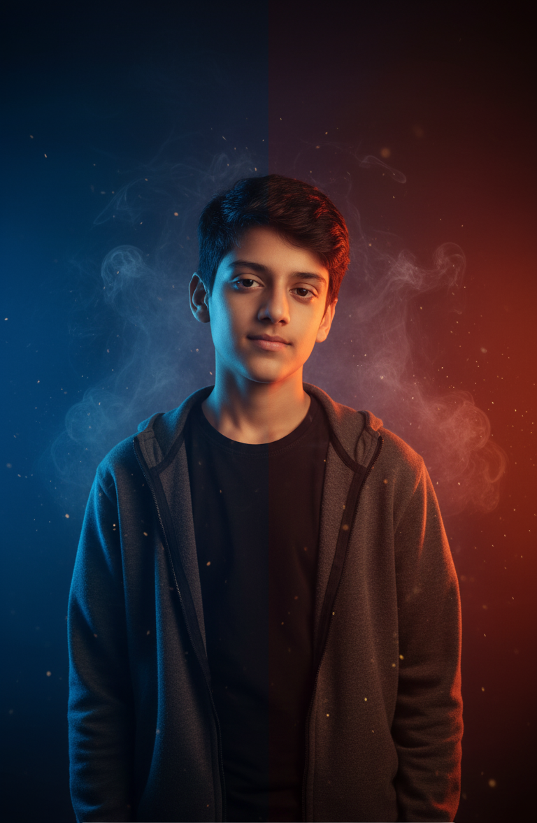 Gemini New Trending Image Prompt Blue x Red Nano Banana Pro preview image
