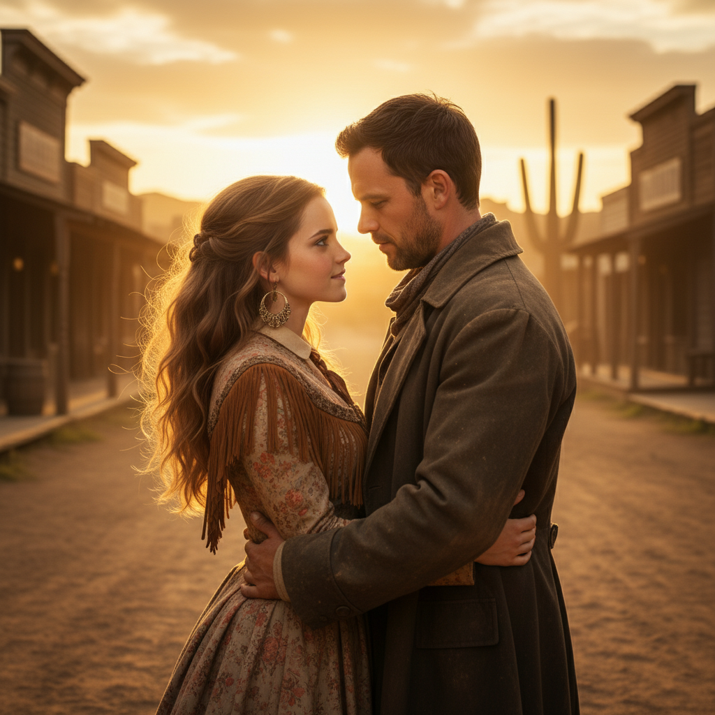 Wild West Love: Sunset Embrace Nano Banana Pro preview image