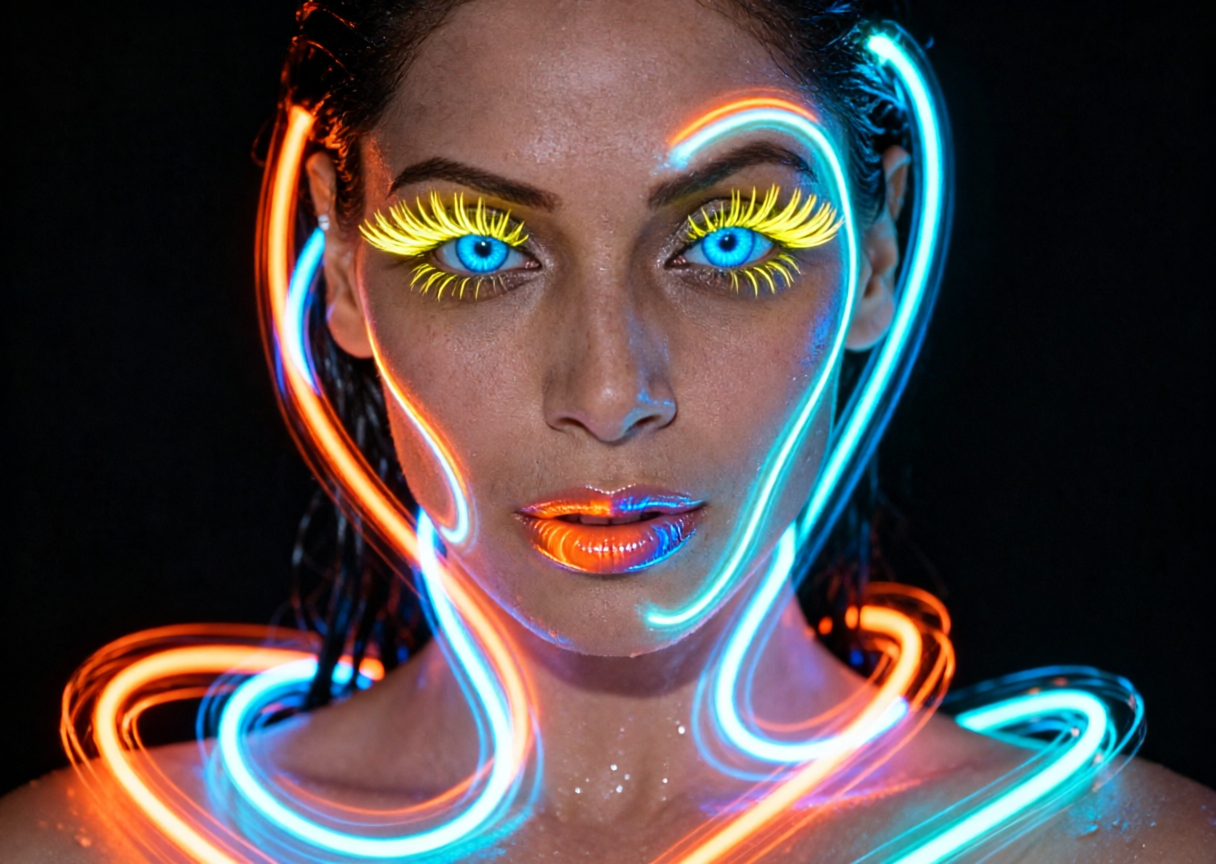 Neon Pulse: Eyes of the Electric Soul Nano Banana Pro preview image