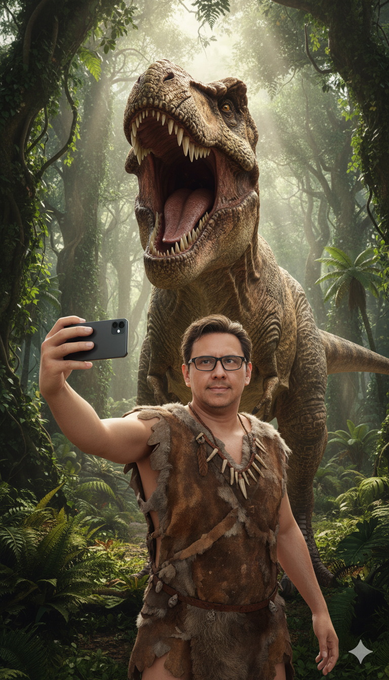 Prehistoric man selfie Nano Banana Pro preview image