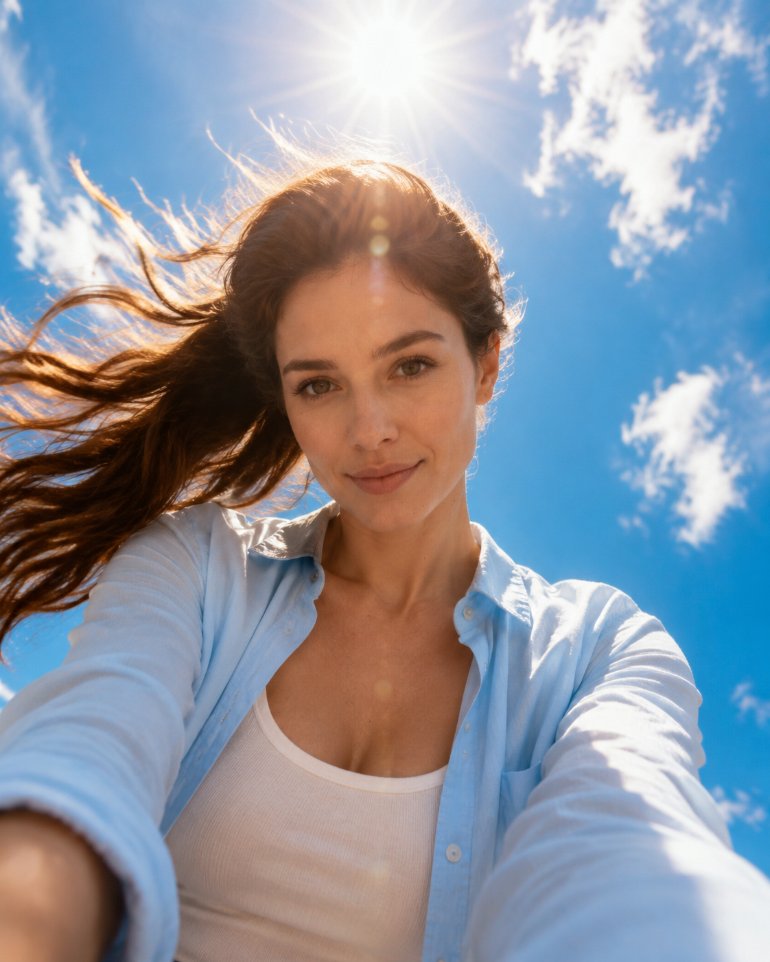 Girl with blue sky Nano Banana Pro preview image