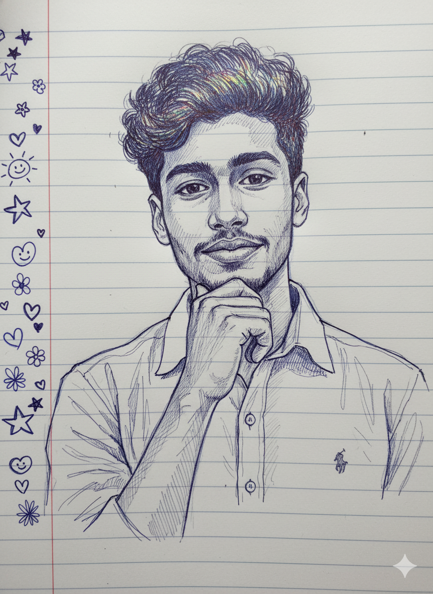 A realistic ballpoint pen sketch Nano Banana Pro preview image