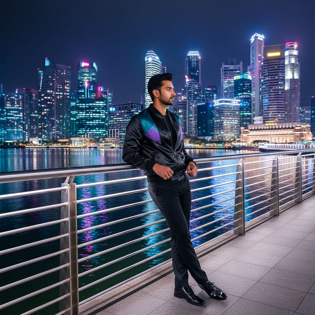Singapore Marina Bay Sands – Futuristic Night Fashion Nano Banana Pro preview image